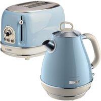 Ariete ARPK3 Vintage 2-Slice Toaster and 1.7L Jug Kettle - Blue, Blue