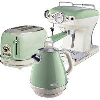 Ariete ARPK5 Vintage Toaster/Kettle/Espresso Maker - Green, Green