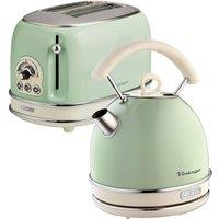 Ariete ARPK11 Vintage 2-Slice Toaster and 1.7L Dome Kettle - Green