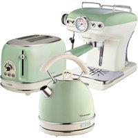 Ariete ARPK17 Vintage Toaster,Kettle and Coffee Maker- Green, Green