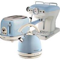 Ariete ARPK18 Vintage Toaster/Kettle/Espresso Maker Blue, Blue
