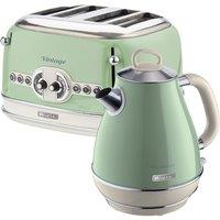 Ariete ARPK20 Vintage 4-Slice Toaster and 1.7L Fast Boil Jug Kettle - Green