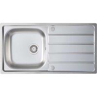 Fresssh Large Single Bowl Sink and Drainer 965x500x170mm With Mixer Tap - Chrome, Silver