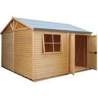 Shire Mammoth Loglap 12' x 12' Double Door Shed, Brown
