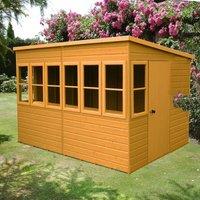 Shire Sun Pent 10' x 10' Shed, Brown