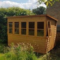 Shire Sun Pent 8' x 8' Shed, Brown