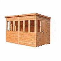 Shire Sun Pent 10' x 6' Shed, Brown