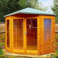 Shire Larkspur 7' x 7' Corner Summerhouse, Brown