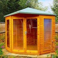 Shire Larkspur 8' x 8' Corner Summerhouse, Brown