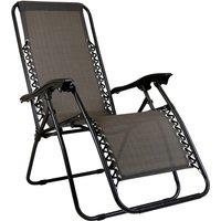 Charles Bentley Reclining Lounger Camping Chair - Grey, Grey