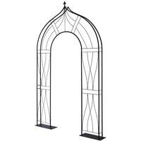 VegTrug Slimline Flat Arch - Black, Black