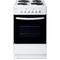 Haden HES60W 60Cm Electric Single Cavity Static Oven With 4 Solid Hot Plates, White
