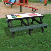 NBB Recycled Furniture NBB Map Activity Top Recycled Plastic Table with Benches - Green, Green