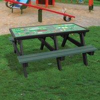 NBB Recycled Furniture NBB Green Cross Code Activity Top Recycled Plastic Table with Benches - Green, Green