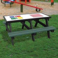 NBB Recycled Furniture NBB Ludo/4-In-A-Row Activity Top Recycled Plastic Table with Benches - Green, Green