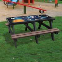 NBB Recycled Furniture NBB Solar System Activity Top Recycled Plastic Table with Benches - Brown, Brown