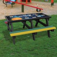 NBB Recycled Furniture NBB Solar System Activity Top Recycled Plastic Table with Benches - Multi-Coloured, Multi