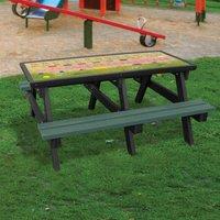 NBB Recycled Furniture NBB ABC Activity Top Recycled Plastic Table with Benches - Green, Green