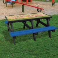 NBB Recycled Furniture NBB ABC Activity Top Recycled Plastic Table with Benches - Blue, Blue