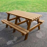 NBB Recycled Furniture NBB Junior Small 120cm Recycled Plastic Picnic Table - Brown, Brown
