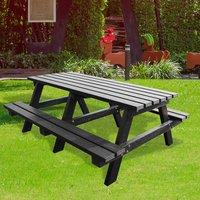 NBB Recycled Furniture NBB Junior Medium 150cm Recycled Plastic Picnic Table - Black, Black