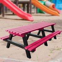 NBB Recycled Furniture NBB Junior Medium 150cm Recycled Plastic Picnic Table - Cranberry Red, Red