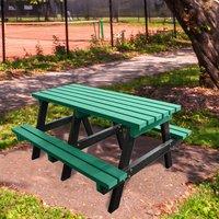 NBB Recycled Furniture NBB Junior Medium 150cm Recycled Plastic Picnic Table - Green, Green
