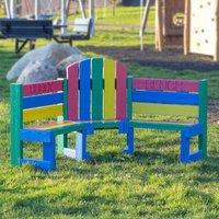 NBB Recycled Furniture NBB Children's Recycled Plastic Buddy Bench - Multi-Coloured, Multi