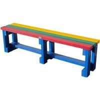 NBB Recycled Furniture NBB Recycled Plastic Backless 120cm Bench - Multi-Coloured, Multi