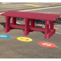 NBB Recycled Furniture NBB Junior Recycled Plastic 90cm Backless Bench - Cranberry Red, Red