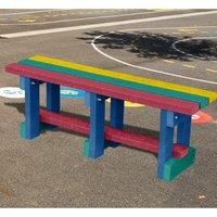 NBB Recycled Furniture NBB Junior Recycled Plastic 90cm Backless Bench - Multi-Coloured, Multi
