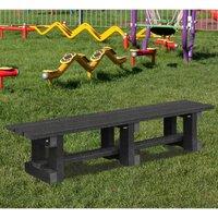 NBB Recycled Furniture NBB Junior Recycled Plastic 120cm Backless Bench - Black, Black