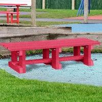 NBB Recycled Furniture NBB Junior Recycled Plastic 120cm Backless Bench - Cranberry Red, Red