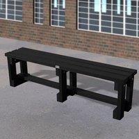 NBB Recycled Furniture NBB Junior Recycled Plastic 150cm Backless Bench - Black, Black