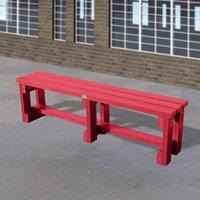 NBB Recycled Furniture NBB Junior Recycled Plastic 150cm Backless Bench - Cranberry Red, Red