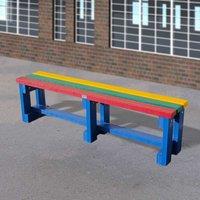 NBB Recycled Furniture NBB Junior Recycled Plastic 150cm Backless Bench - Muti-Coloured, Multi