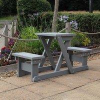 NBB Recycled Furniture NBB Two Person Recycled Plastic Picnic Table - Grey, Grey