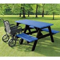 NBB Recycled Furniture NBB A-Frame Wheelchair Access Recycled Plastic Picnic Table - Blue, Blue