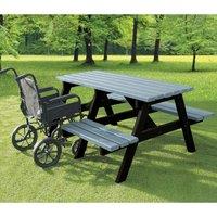 NBB Recycled Furniture NBB A-Frame Wheelchair Access Recycled Plastic Picnic Table - Grey, Grey