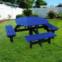 NBB Recycled Furniture NBB Recycled Plastic Octagonal 200cm Picnic Table - Blue, Blue