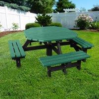 NBB Recycled Furniture NBB Recycled Plastic Octagonal 200cm Picnic Table - Green, Green