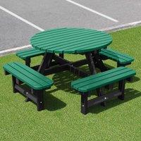 NBB Recycled Furniture NBB Recycled Plastic Round 200cm Picnic Table - Green, Green