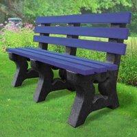 NBB Recycled Furniture NBB Recycled Plastic 2-3 Person Park Seat With Back - Blue, Blue