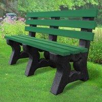 NBB Recycled Furniture NBB Recycled Plastic 2-3 Person Park Seat With Back - Green, Green