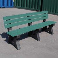 NBB Recycled Furniture NBB Recycled Plastic 3-4 Person Park Seat With Back - Green, Green