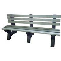 NBB Recycled Furniture NBB Recycled Plastic 3-4 Person Park Seat With Back - Grey, Grey