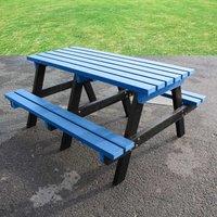 NBB Recycled Furniture NBB Junior Small 120cm Recycled Plastic Picnic Table - Blue, Blue