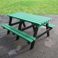 NBB Recycled Furniture NBB Junior Small 120cm Recycled Plastic Picnic Table - Green, Green