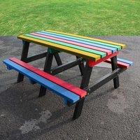 NBB Recycled Furniture NBB Junior Small 120cm Recycled Plastic Picnic Table - Multi-Coloured, Multi