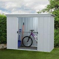 Yardmaster Store All No Floor Metal Pent Shed 6 x 4ft, Silver